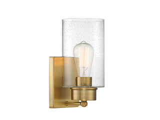 Mscon One Light Wall Sconce in Natural Brass