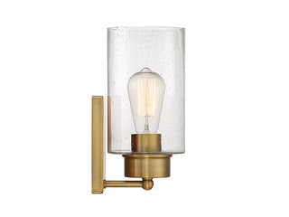 Mscon One Light Wall Sconce in Natural Brass