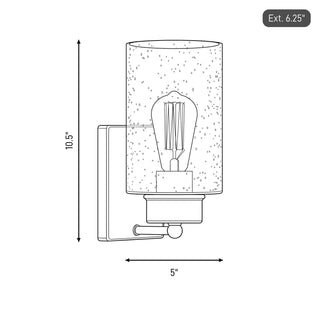 Mscon One Light Wall Sconce in Natural Brass