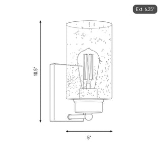 Mscon One Light Wall Sconce in Oil Rubbed Bronze