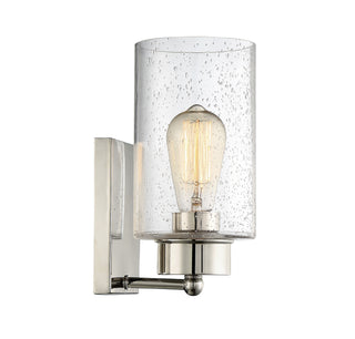Mscon One Light Wall Sconce in Polished Nickel