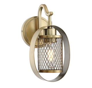 Mscon One Light Wall Sconce in Natural Brass