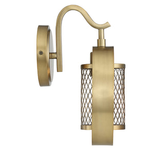 Mscon One Light Wall Sconce in Natural Brass