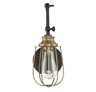 Mscon One Light Wall Sconce in Oil Rubbed Bronze with Natural Brass