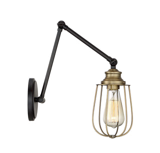Mscon One Light Wall Sconce in Oil Rubbed Bronze with Natural Brass
