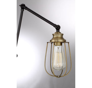 Mscon One Light Wall Sconce in Oil Rubbed Bronze with Natural Brass