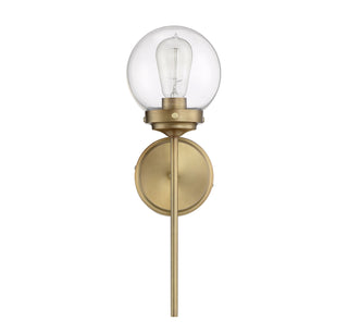 Mscon One Light Wall Sconce in Natural Brass