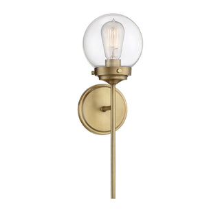 Mscon One Light Wall Sconce in Natural Brass