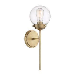 Mscon One Light Wall Sconce in Natural Brass