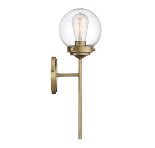Mscon One Light Wall Sconce in Natural Brass