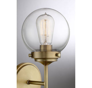 Mscon One Light Wall Sconce in Natural Brass