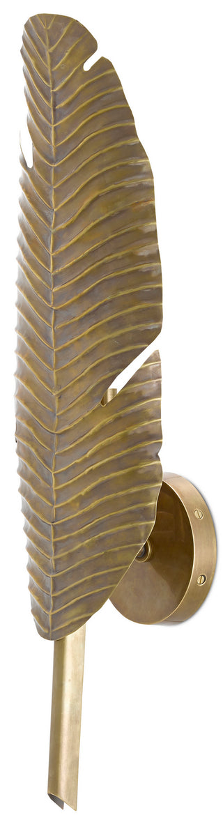 Tropical One Light Wall Sconce in Vintage Brass