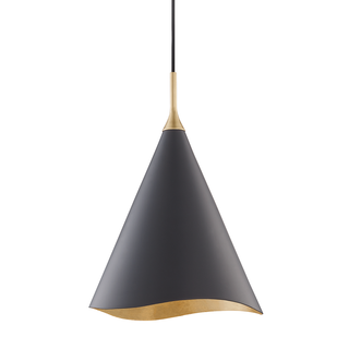 Martini Pendant with Gold Leaf/black Combo Finish