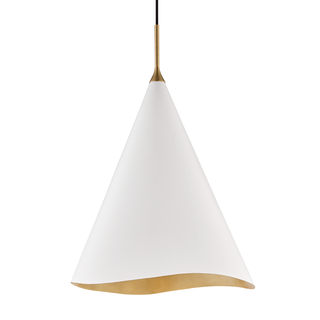 Martini Pendant with Gold Leaf/soft Off White Combo Finish