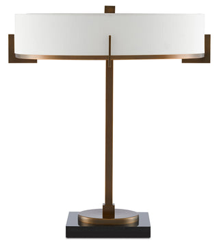 Jacobi Three Light Table Lamp in Antique Brass/Black