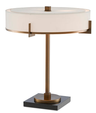 Jacobi Three Light Table Lamp in Antique Brass/Black