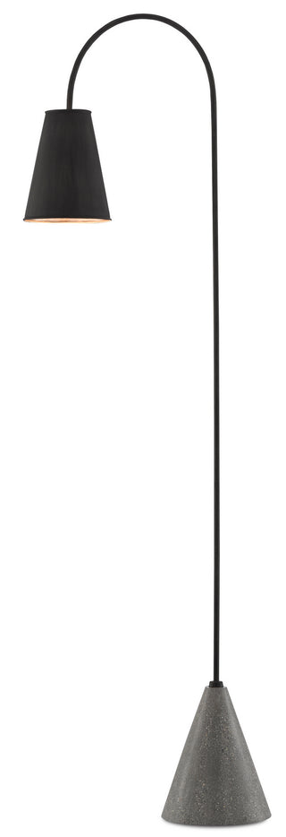 Lotz One Light Floor Lamp in Black Iron/Polished Portland Gray