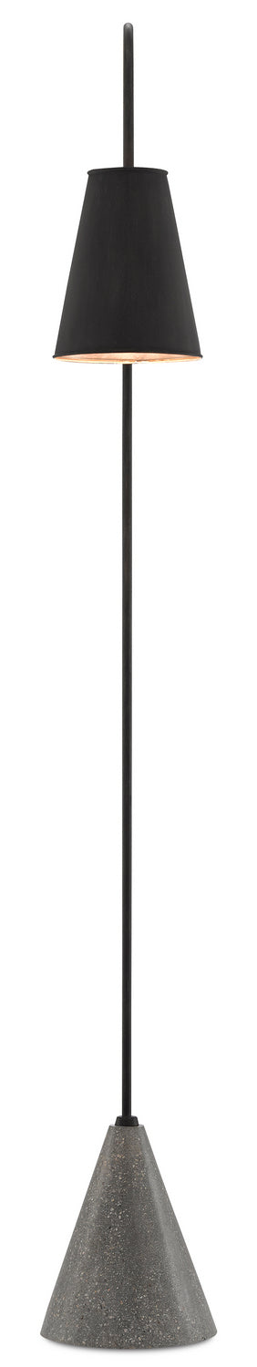 Lotz One Light Floor Lamp in Black Iron/Polished Portland Gray