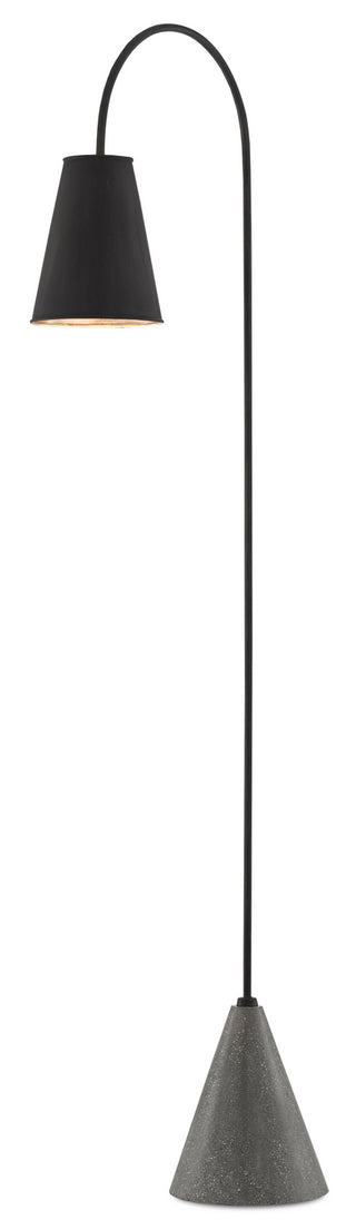 Currey and Company - 8000-0070 - One Light Floor Lamp - Lotz - Black Iron/Polished Portland Gray