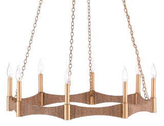 Mallorca Eight Light Chandelier in Natural/Dark Contemporary Gold Leaf