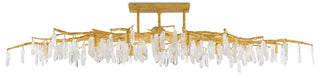 Forest Light 14 Light Semi-Flush Mount in Washed Lucerne Gold/Natural