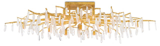 Forest Light 14 Light Semi-Flush Mount in Washed Lucerne Gold/Natural