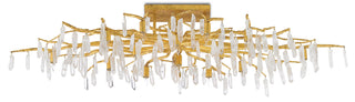 Forest Light 14 Light Semi-Flush Mount in Washed Lucerne Gold/Natural