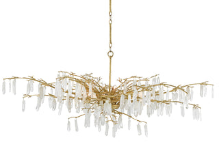Currey and Company - 9000-0438 - Eight Light Chandelier - Forest Dawn - Washed Lucerne Gold/Natural