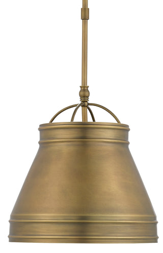Lumley One Light Pendant in Antique Brass