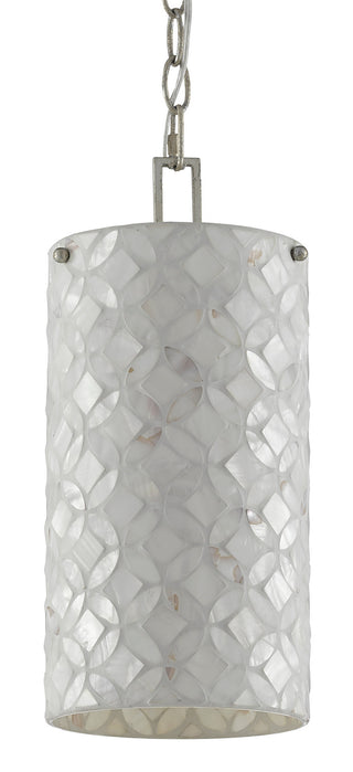 Ellison One Light Pendant in Natural/Antique Silver Leaf