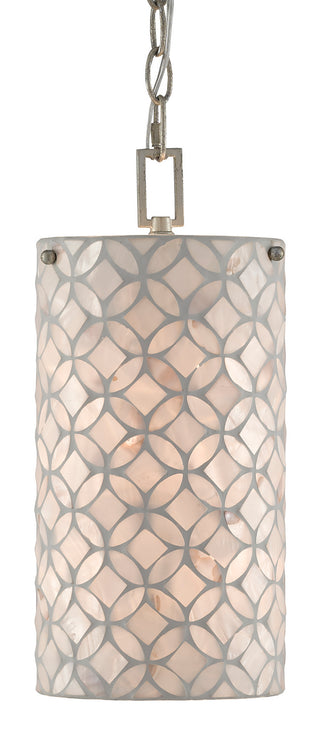 Ellison One Light Pendant in Natural/Antique Silver Leaf