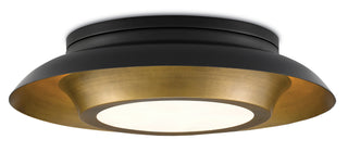 Currey and Company - 9999-0045 - Three Light Flush Mount - Metaphor - Antique Brass/Black/White