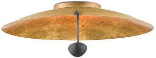 Pinders Two Light Flush Mount in Contemporary Gold Leaf/French Black