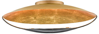 Pinders Two Light Flush Mount in Contemporary Gold Leaf/French Black