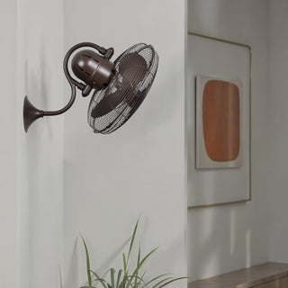 Laura 16" Wall Fan in Textured Bronze