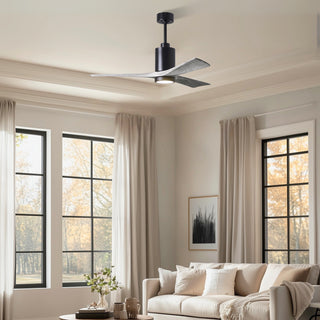 Patricia-3 52" Ceiling Fan in Matte Black