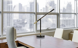 Virton LED Desk Lamp in Black/Antique Brass