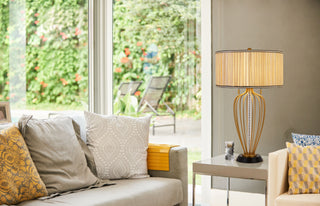 LaVal Two Light Table Lamp in Antique Brass/Black