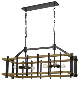 Cal Lighting - FX-3705-6 - Six Light Island Chandelier - Bruck - Iron/Light Oak
