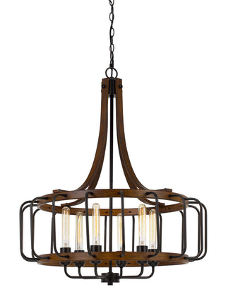 Cal Lighting - FX-3708-6 - Six Light Chandelier - Kellia - Iron/Dark Oak