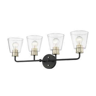 Cameron 4-Light Vanity Matte Black Modern Gold