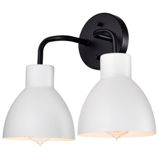Sloan Two Light Vanity in Matte Black / Matte White