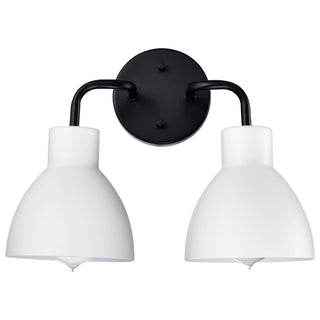 Sloan Two Light Vanity in Matte Black / Matte White