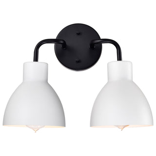 Sloan Two Light Vanity in Matte Black / Matte White