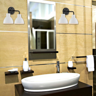 Sloan Two Light Vanity in Matte Black / Matte White
