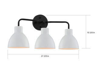 Sloan Three Light Vanity in Matte Black