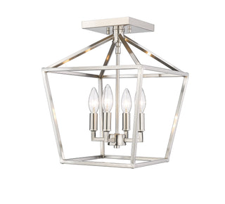 4-Light Semi-Flush Ceiling Mount Satin Nickel