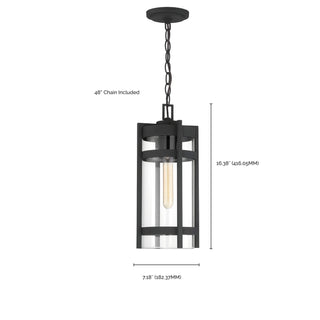 Tofino One Light Hanging Lantern in Textured Black