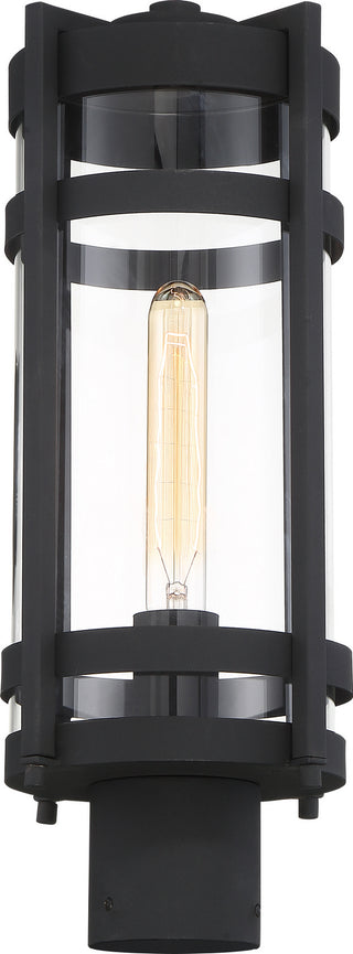 Tofino One Light Post Lantern in Textured Black