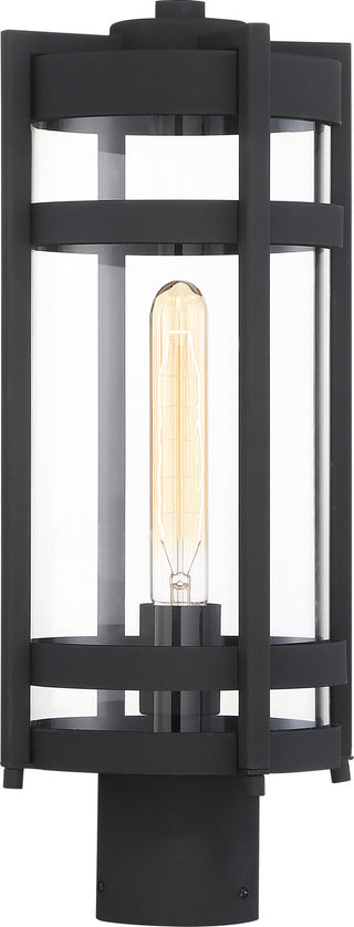 Tofino One Light Post Lantern in Textured Black